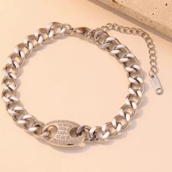 New ANTHRO SINGLE POP TAB BRACELET Stainless Steel bling - Picture 5 of 7
